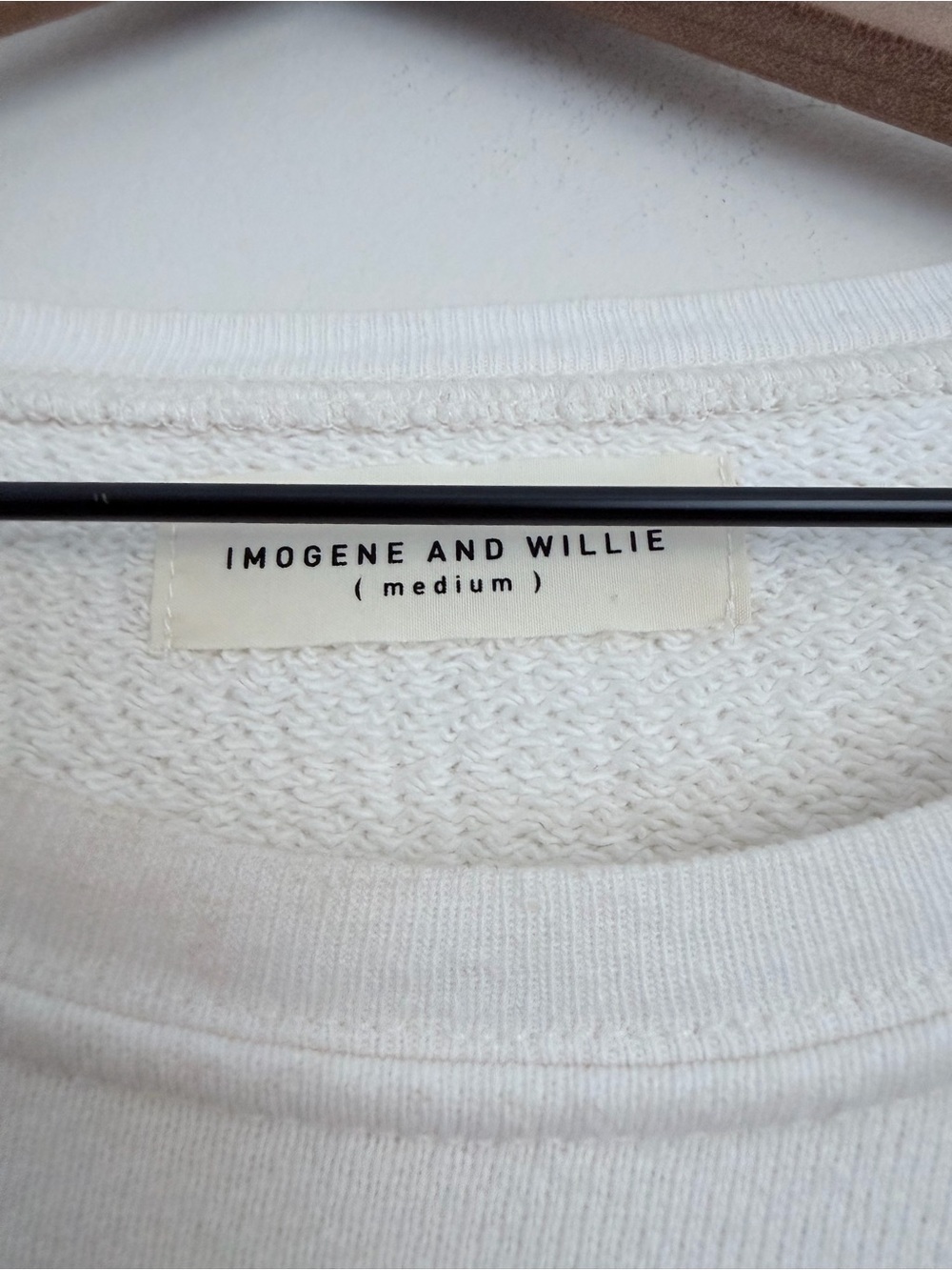 Imogene & Willie The Bolt Sweat Shirt White Size M - Picture 3 of 6
